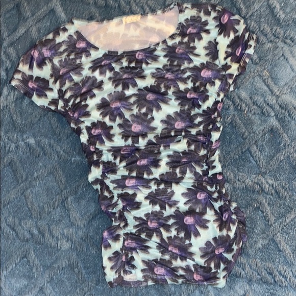 INTIMATELY FREE PEOPLE KEEP IT SIMPLE MESH TEE CAP SLEEVES TOP SHIRT S - Picture 2 of 4